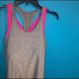 Grey and Pink Lululemon Tank Top Size 6
